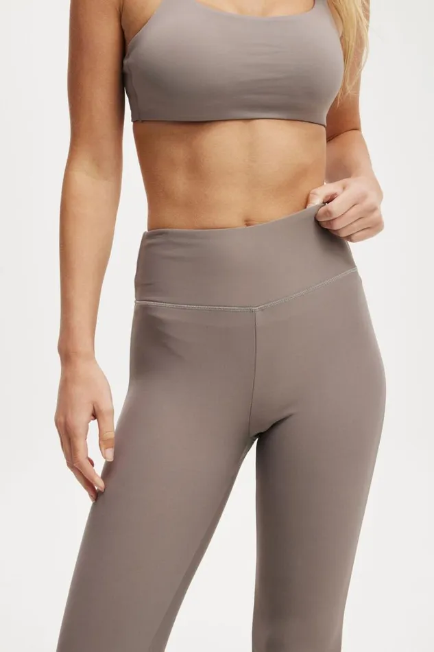 Cotton On Pants Fleece Lined Split Leg Flare Desert Grey 8211 Women