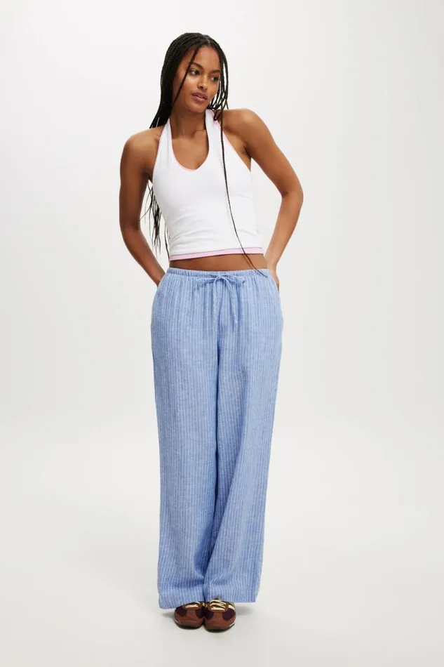 Cotton On Pants Haven Wide Leg Pant Asher Stripe Blue 8211 Women