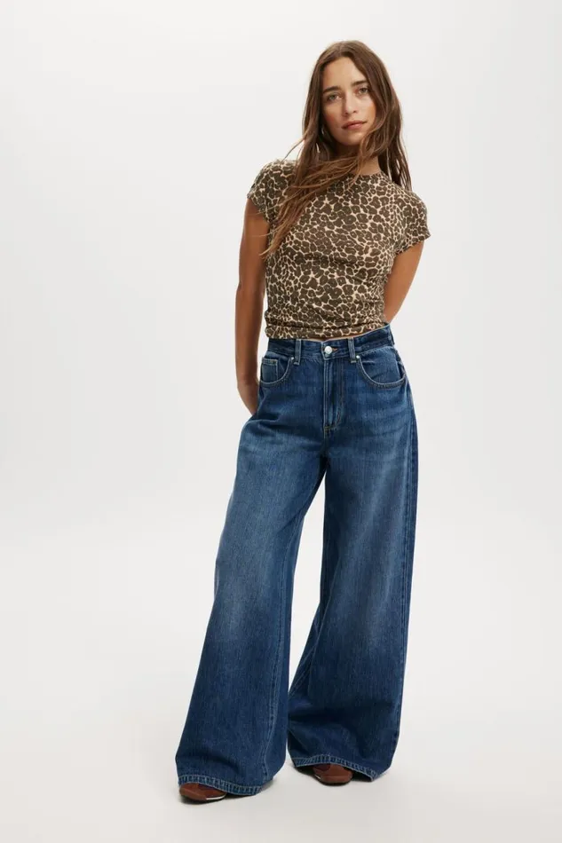 Cotton On Pants Lyocell Super Wide Jean Grotto Blue 8211 Women