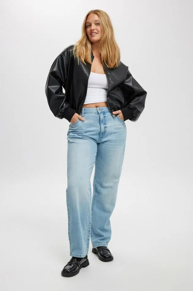 Cotton On Pants Original Straight Jean Air Blue Worn 8211 Women