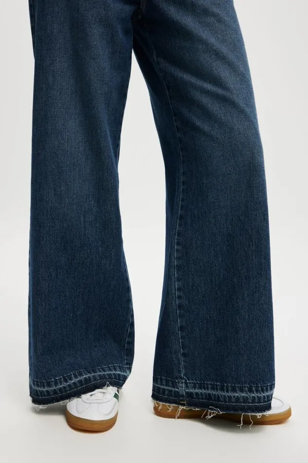 Cotton On Pants Relaxed Wide Jean Deepwater Bluehem 8211 Women Cotton On Pants Relaxed Wide Jean Deepwater Bluehem 8211 Women