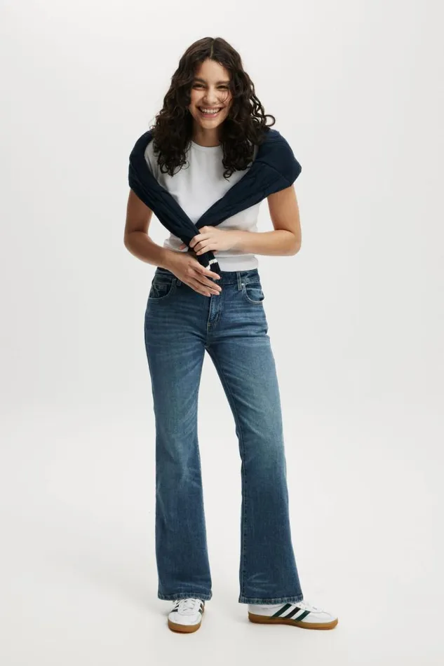 Cotton On Pants Stretch Bootcut Flare Jean Bottle Blue 8211 Women