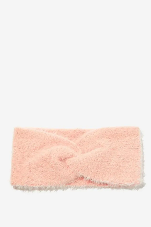 Cotton On ScarvesBeaniesandHats Fluffy Yarn Headband Soft Pink 8211 Women