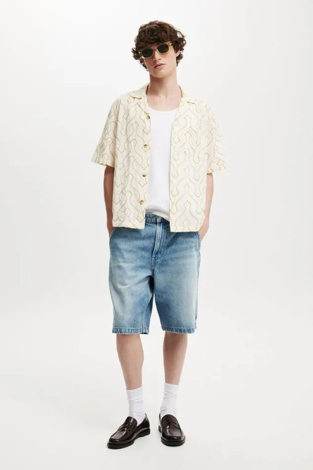 Cotton On Shirts and Polos Cabana Short Sleeve Shirt Tech Art 8211 Men Cotton On Shirts and Polos Cabana Short Sleeve Shirt Tech Art 8211 Men
