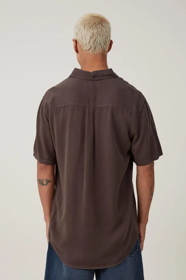 Cotton On Shirts and Polos Cuban Short Sleeve Shirt Ashen Brown 8211 Men Cotton On Shirts and Polos Cuban Short Sleeve Shirt Ashen Brown 8211 Men