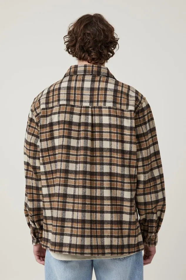 Cotton On Shirts and Polos Heavy Overshirt Natural Oversized Check 8211 Men Cotton On Shirts and Polos Heavy Overshirt Natural Oversized Check 8211 Men