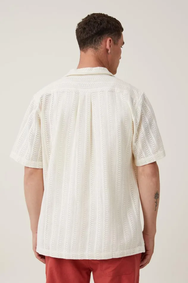 Cotton On Shirts and Polos Palma Short Sleeve Shirt Ecru Pattern 8211 Men Cotton On Shirts and Polos Palma Short Sleeve Shirt Ecru Pattern 8211 Men