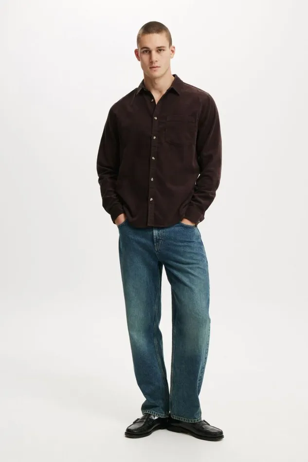Cotton On Shirts and Polos Portland Long Sleeve Shirt Chocolate Plum Cord 8211 Men Cotton On Shirts and Polos Portland Long Sleeve Shirt Chocolate Plum Cord 8211 Men