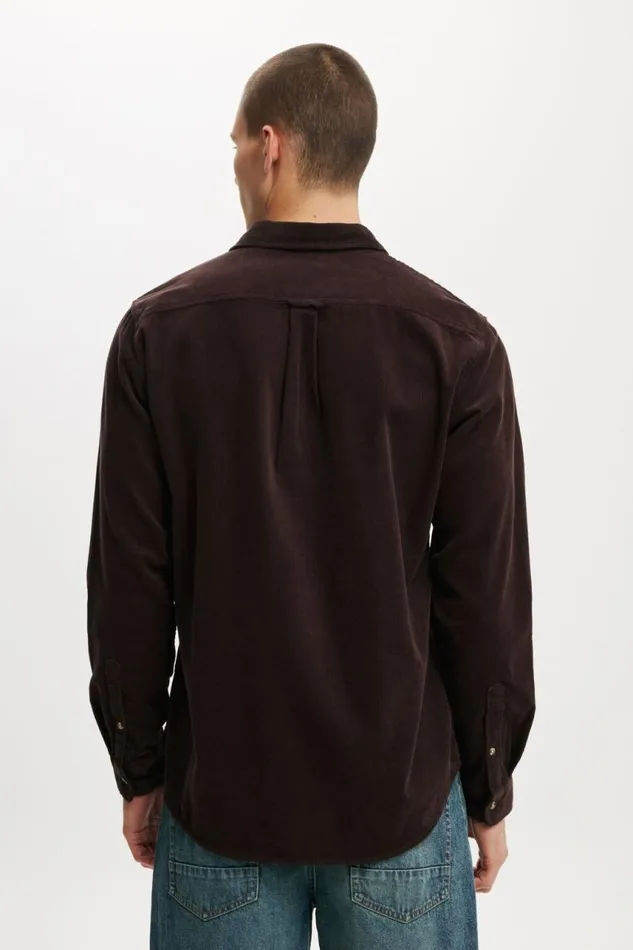 Cotton On Shirts and Polos Portland Long Sleeve Shirt Chocolate Plum Cord 8211 Men Cotton On Shirts and Polos Portland Long Sleeve Shirt Chocolate Plum Cord 8211 Men