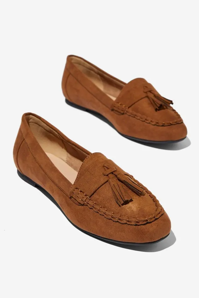 Cotton On ShoesandSlippers Matilda Moccasin Tan Micro 8211 Women