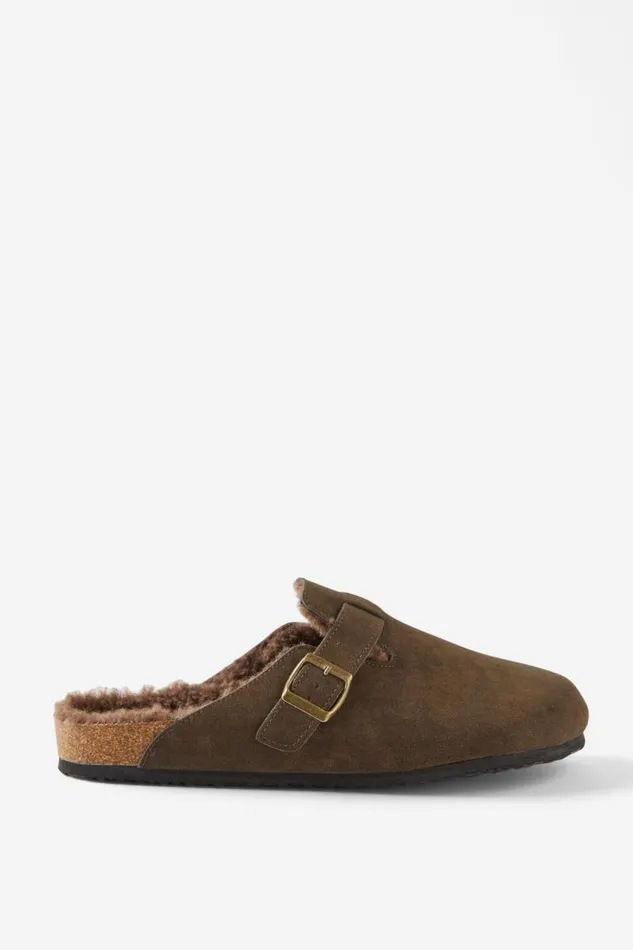 Cotton On Shoes Closed Toe Buckle Slide Tobaccobrown Teddy 8211 Men