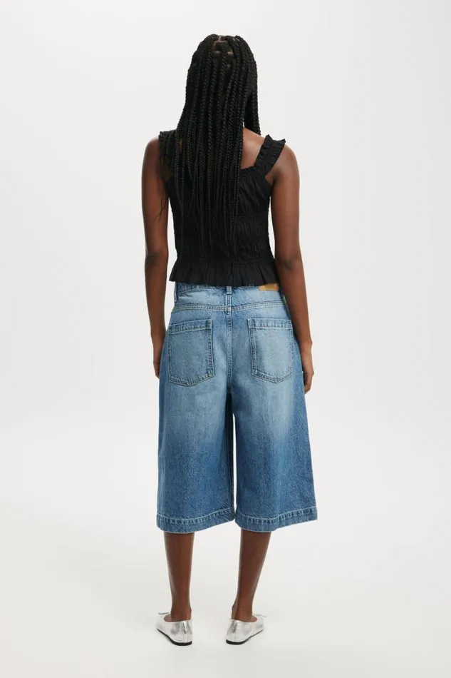Cotton On Shorts 90 S Baggy Denim Jort Azure Blue 8211 Women