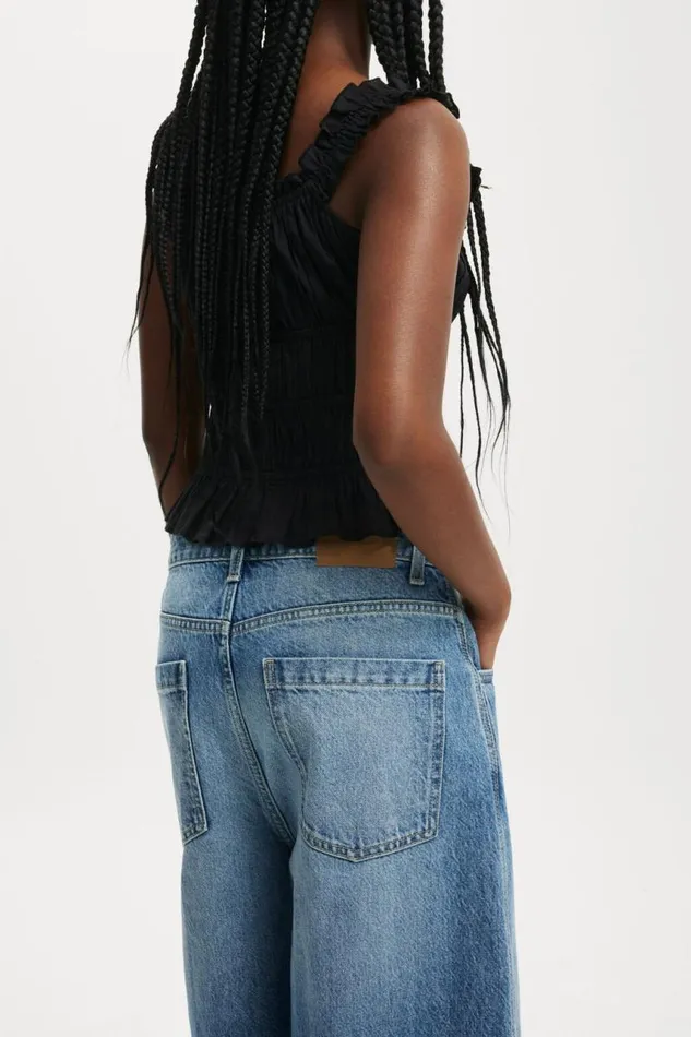Cotton On Shorts 90 S Baggy Denim Jort Azure Blue 8211 Women