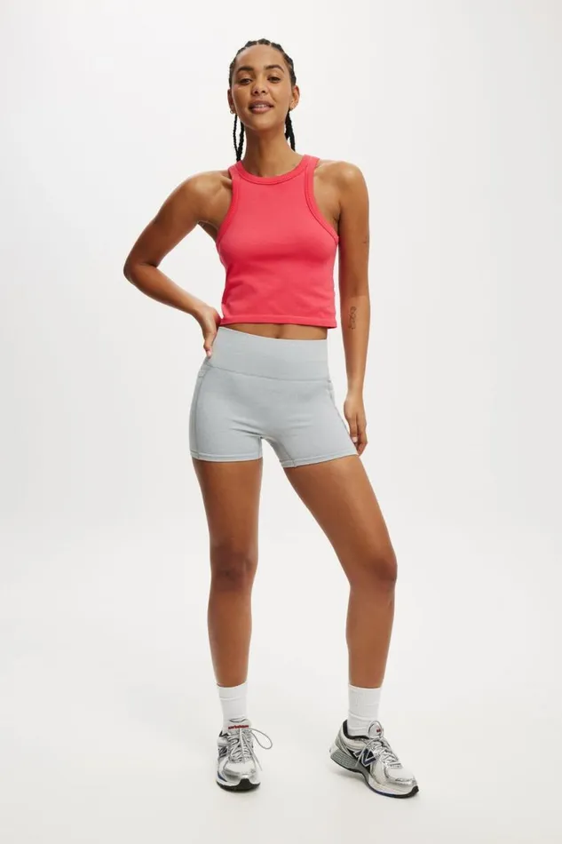 Cotton On ShortsandSkirts Seamless Pocket Shortie Short Light Grey Marle 8211 Women