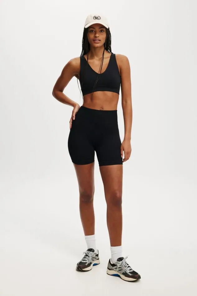 Cotton On ShortsandSkirts Seamless Rib Bike Short Core Black 8211 Women
