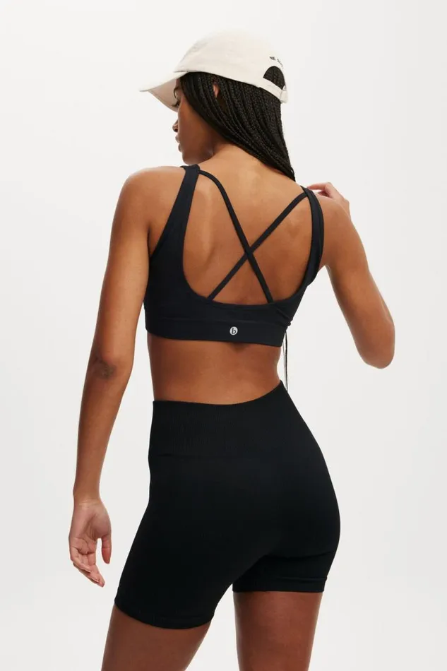 Cotton On ShortsandSkirts Seamless Rib Bike Short Core Black 8211 Women