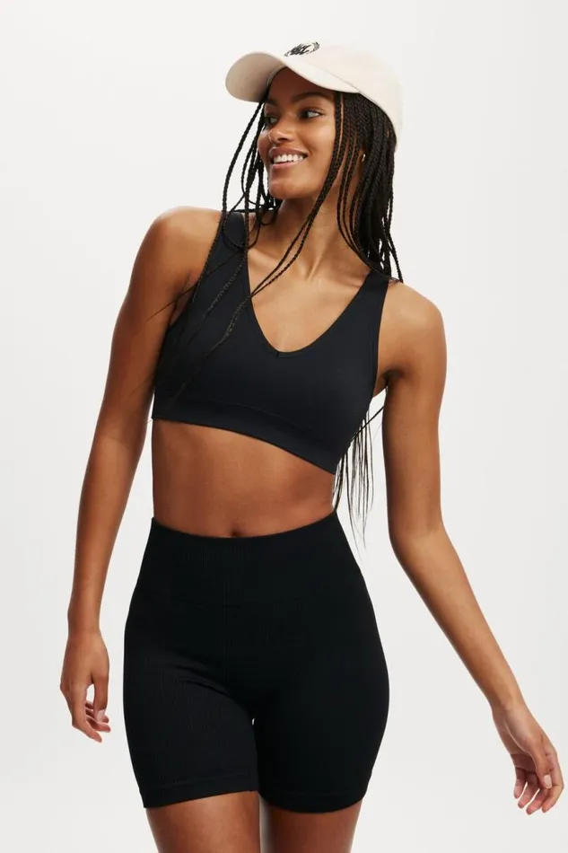 Cotton On ShortsandSkirts Seamless Rib Bike Short Core Black 8211 Women