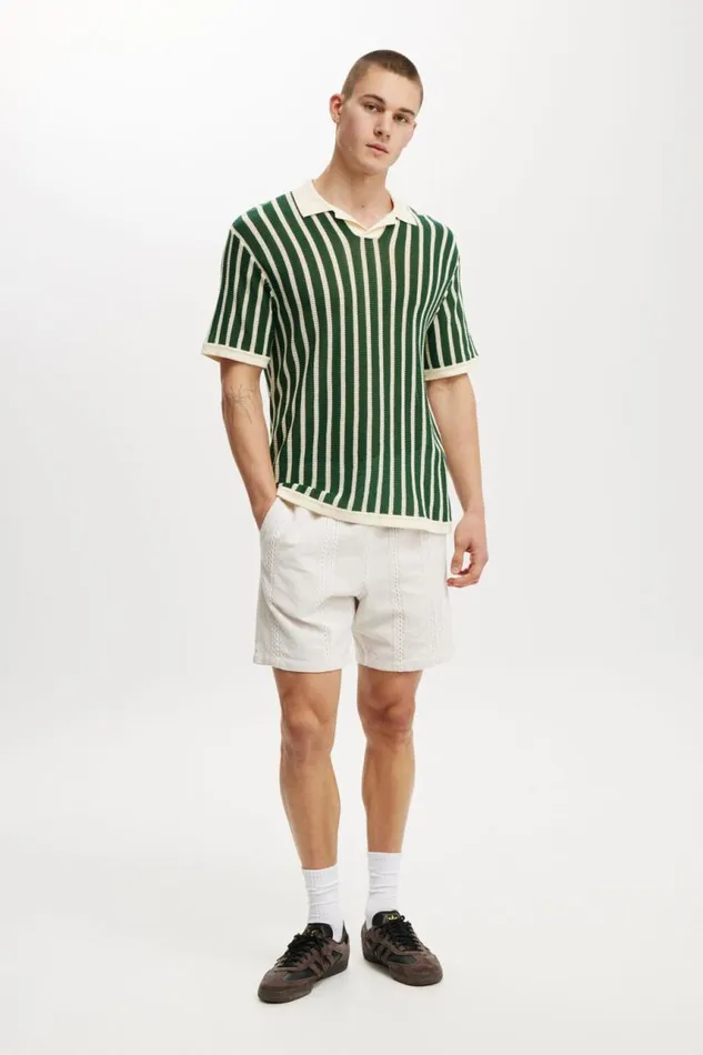 Cotton On Shorts Elevated Easy Short Natural Vertical Weave 8211 Men