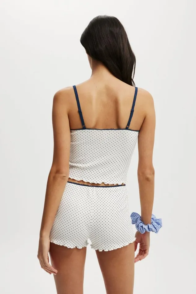 Cotton On Shorts Pointelle Picot Sleep Short Polka Dot White 8211 Women