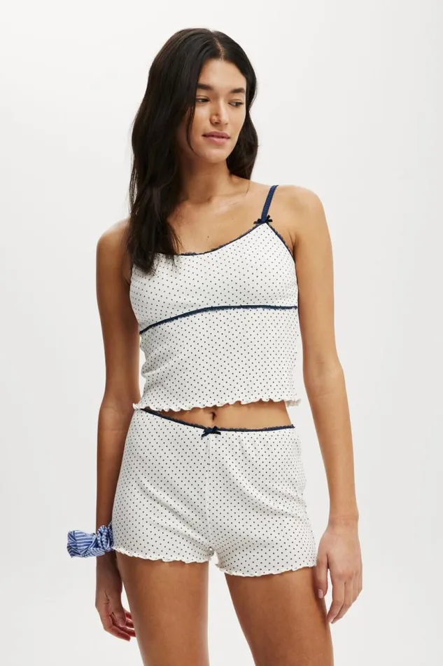 Cotton On Shorts Pointelle Picot Sleep Short Polka Dot White 8211 Women