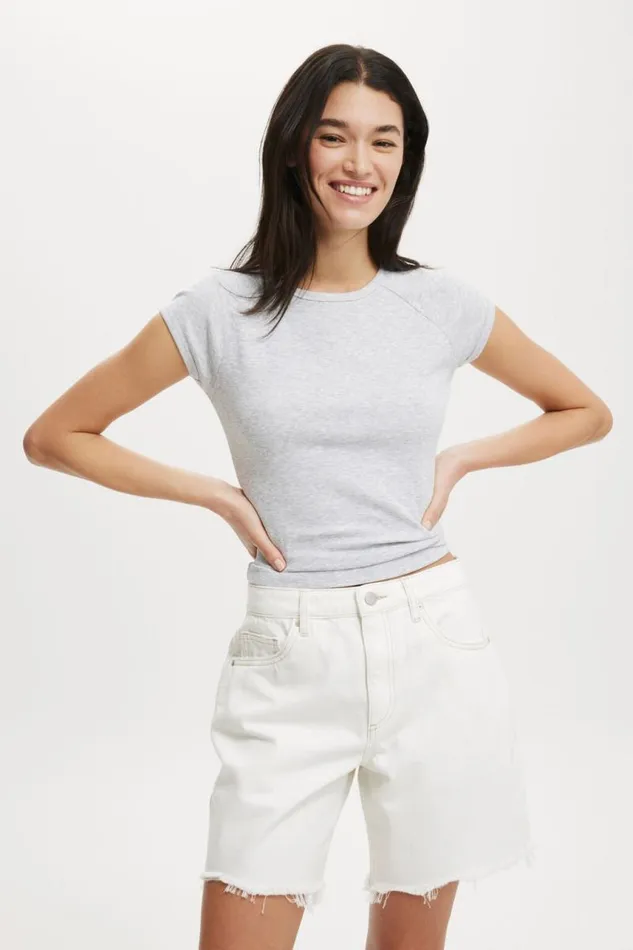Cotton On Shorts Relaxed Denim Short Vintage White Worn 8211 Women
