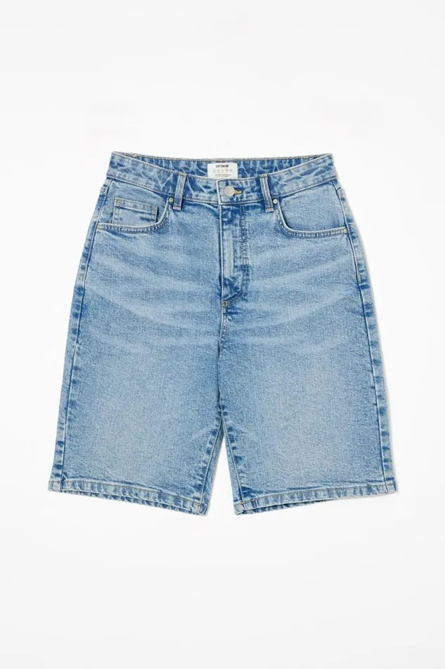 Cotton On Shorts Stretch Denim Bermuda Short Bells Blue 8211 Women