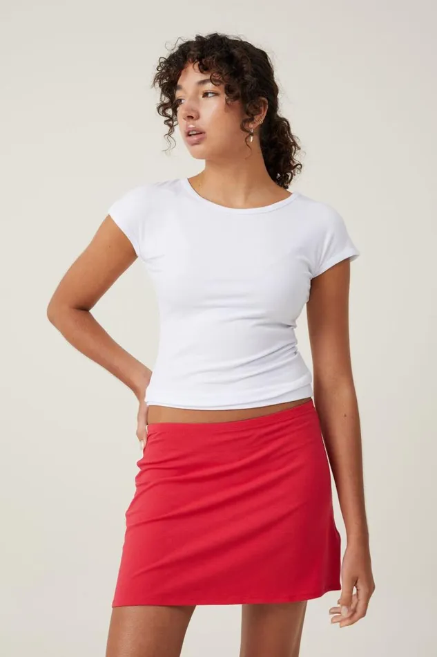Cotton On Skirts Bella Mini Skirt Crimson Side Stripe 8211 Women