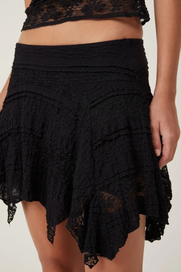 Cotton On Skirts Eden Hanky Hem Mini Skirt Black 8211 Women