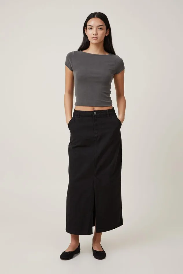 Cotton On Skirts Ryder Utility Maxi Skirt Black 8211 Women