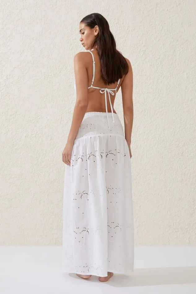 Cotton On Skirts The Vacation Maxi Skirt White Palm Tree 8211 Women