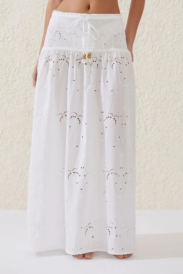 Cotton On Skirts The Vacation Maxi Skirt White Palm Tree 8211 Women