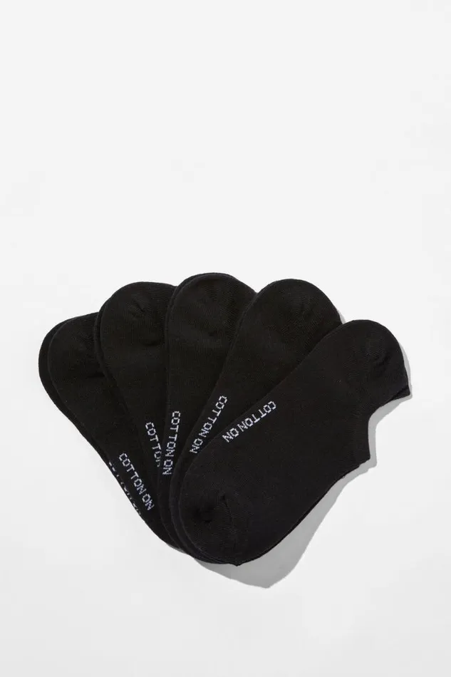 Cotton On Socks 5Pk Sports Low Cut Sock Black 8211 Women