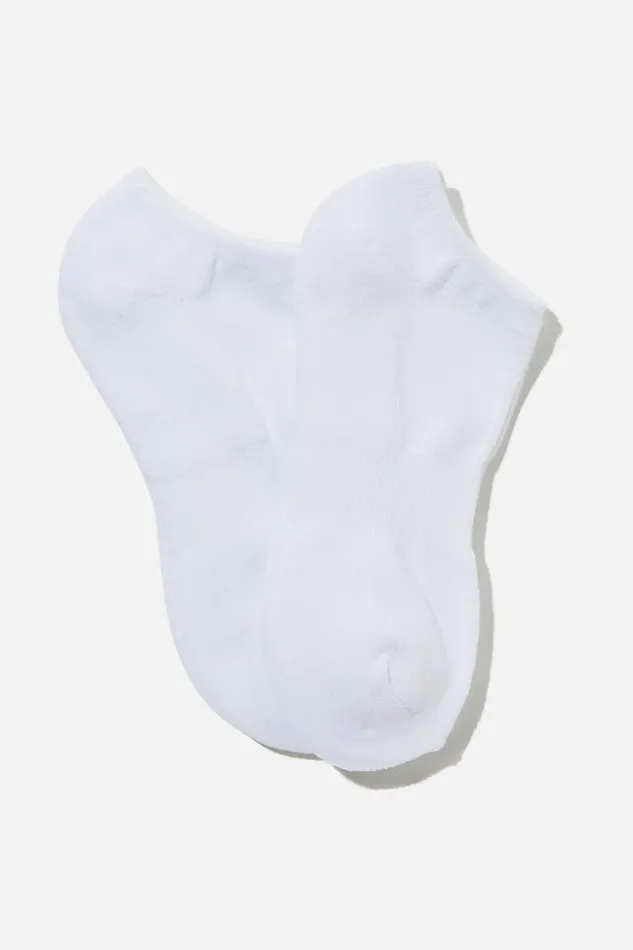 Cotton On Socks and Underwear Ankle Socks 2 Pack White 8211 Men