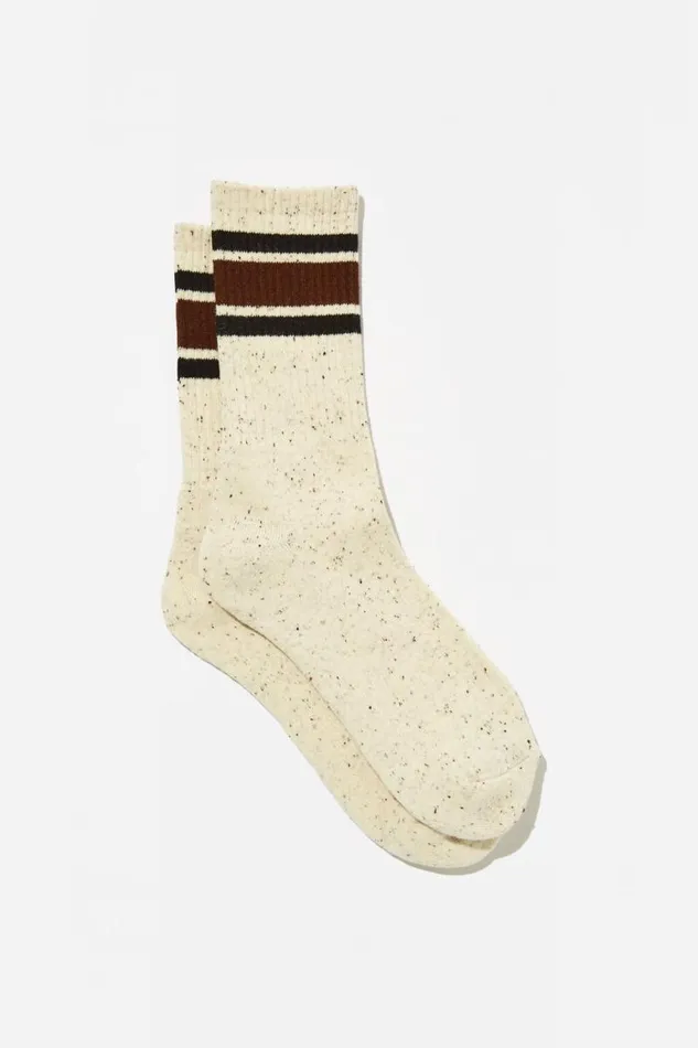 Cotton On Socks and Underwear Essential Sock Bone Melangeblackbrowntriple Stripe 8211 Men