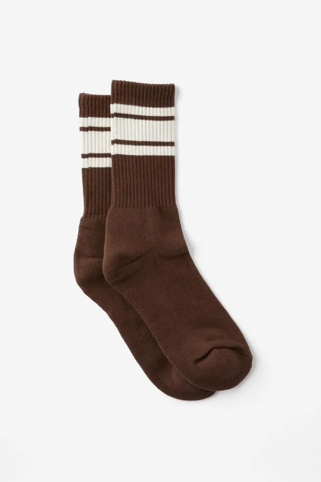 Cotton On Socks and Underwear Essential Sock Chocolatebone Triple Stripe 8211 Men