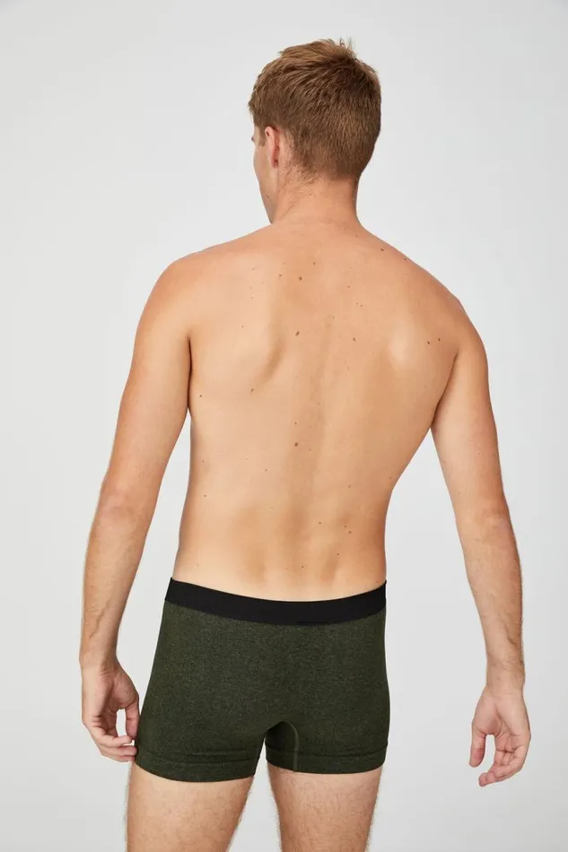 Cotton On Socks and Underwear Mens Seamless Trunks Khaki Marleblack 8211 Men