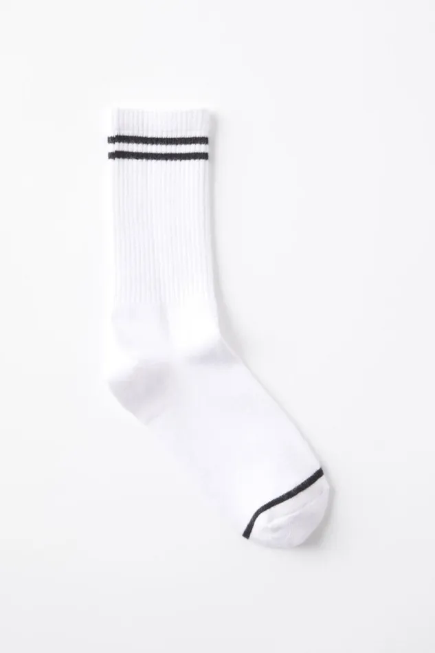 Cotton On Socks Club House Crew Sock Whiteblack Stripe 8211 Women