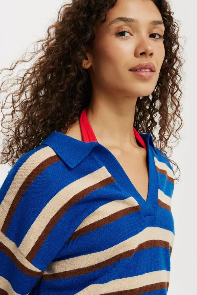 Cotton On SweatersandCardigans Luxe Collar Sweater Azure Blue Stripe 8211 Women Cotton On SweatersandCardigans Luxe Collar Sweater Azure Blue Stripe 8211 Women