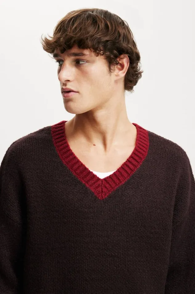 Cotton On Sweaters V Neck Knit Chocolate 8211 Men Cotton On Sweaters V Neck Knit Chocolate 8211 Men