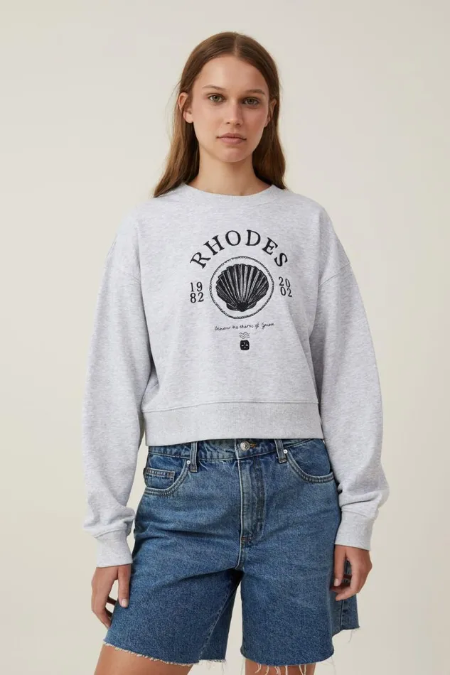 Cotton On SweatsandHoodies Classic Fleece Boxy Crew Sweatshirt Rhodeslight Grey Marle 8211 Women Cotton On SweatsandHoodies Classic Fleece Boxy Crew Sweatshirt Rhodeslight Grey Marle 8211 Women