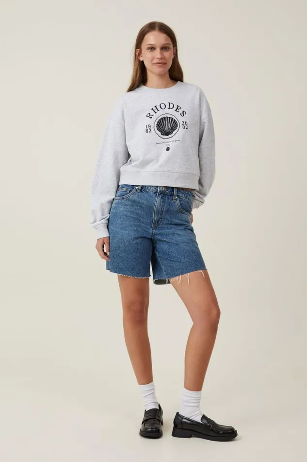 Cotton On SweatsandHoodies Classic Fleece Boxy Crew Sweatshirt Rhodeslight Grey Marle 8211 Women Cotton On SweatsandHoodies Classic Fleece Boxy Crew Sweatshirt Rhodeslight Grey Marle 8211 Women