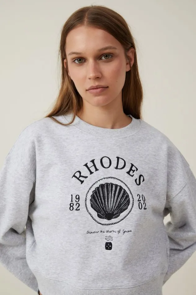Cotton On SweatsandHoodies Classic Fleece Boxy Crew Sweatshirt Rhodeslight Grey Marle 8211 Women Cotton On SweatsandHoodies Classic Fleece Boxy Crew Sweatshirt Rhodeslight Grey Marle 8211 Women
