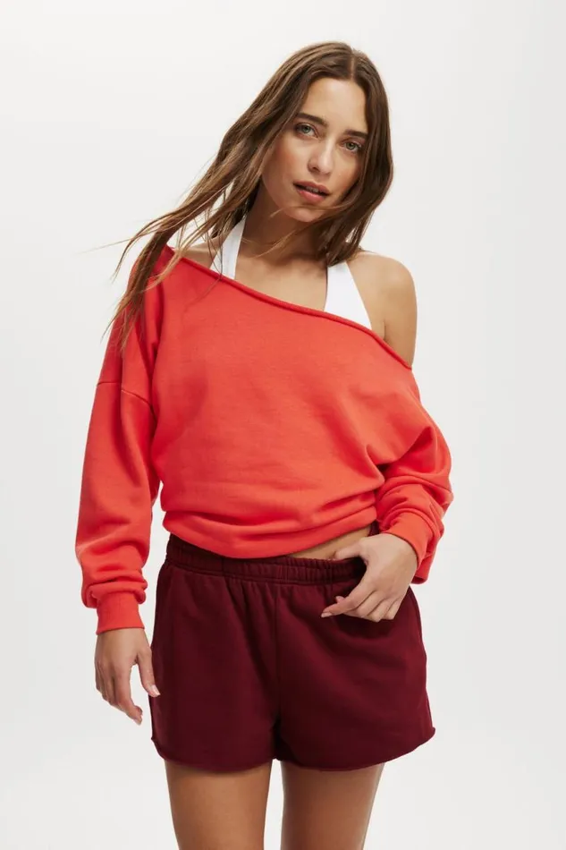 Cotton On SweatsandHoodies Classic Fleece Mini Short Sangria 8211 Women