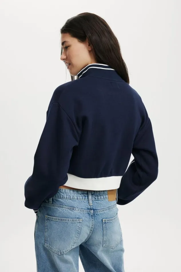 Cotton On SweatsandHoodies Graphic Cropped Zip Through Co Crest Winter Night 8211 Women Cotton On SweatsandHoodies Graphic Cropped Zip Through Co Crest Winter Night 8211 Women