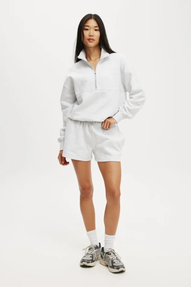 Cotton On SweatsandHoodies Plush Essential Gym Short Cloudy Grey Marle 8211 Women