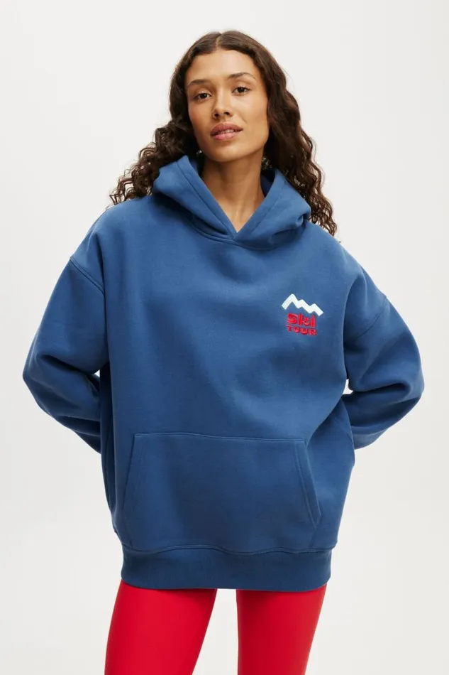 Cotton On SweatsandHoodies Plush Premium Graphic Hoodie Deep Blueski Tour 8211 Women