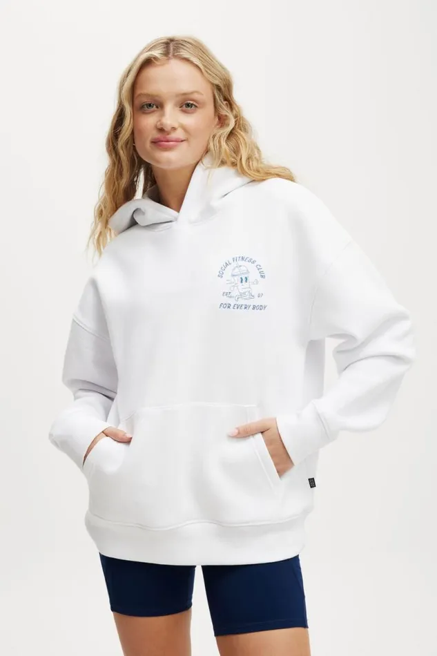 Cotton On SweatsandHoodies Plush Premium Graphic Hoodie Whitesocial Club 8211 Women