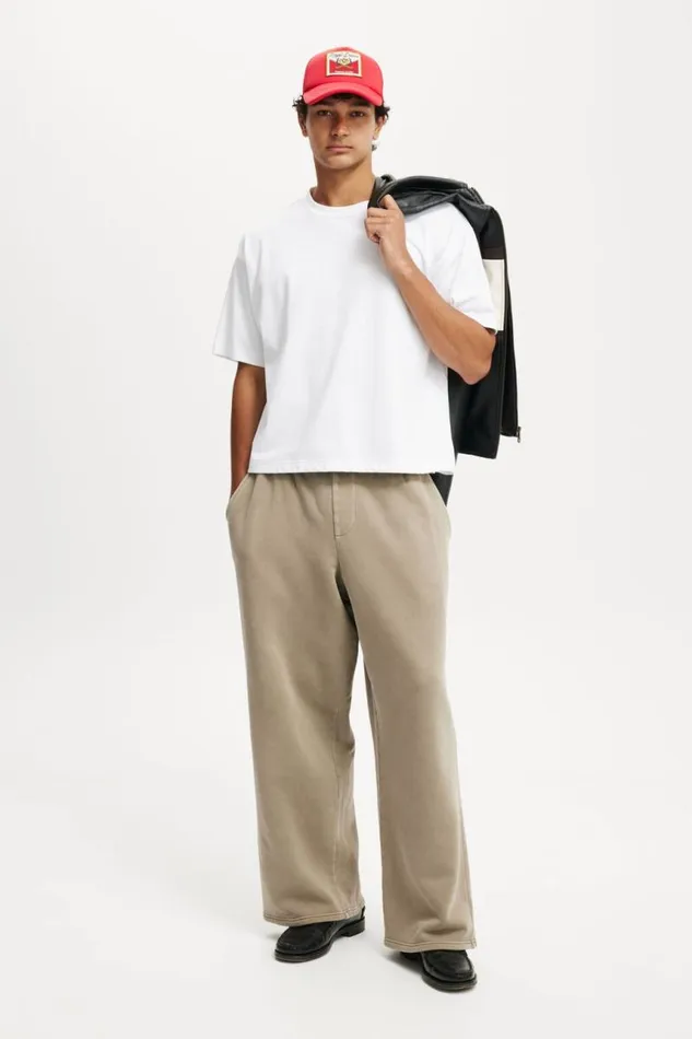 Cotton On Sweats and Hoodies Premium Relaxed Track Pant Gravel Stone 8211 Men