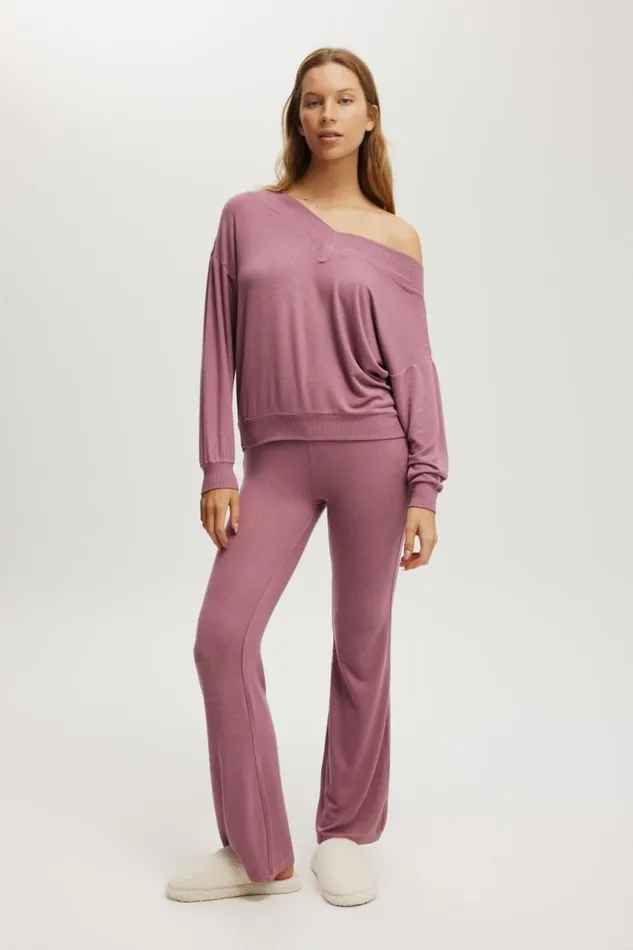 Cotton On SweatsandHoodies Super Soft Deep V Sweater Washed Berry 8211 Women Cotton On SweatsandHoodies Super Soft Deep V Sweater Washed Berry 8211 Women