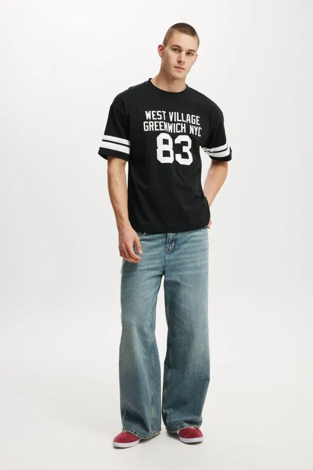 Cotton On Tees and Tanks Box Fit College TShirt Blackgreenwich Nyc 8211 Men Cotton On Tees and Tanks Box Fit College TShirt Blackgreenwich Nyc 8211 Men